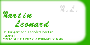 martin leonard business card
